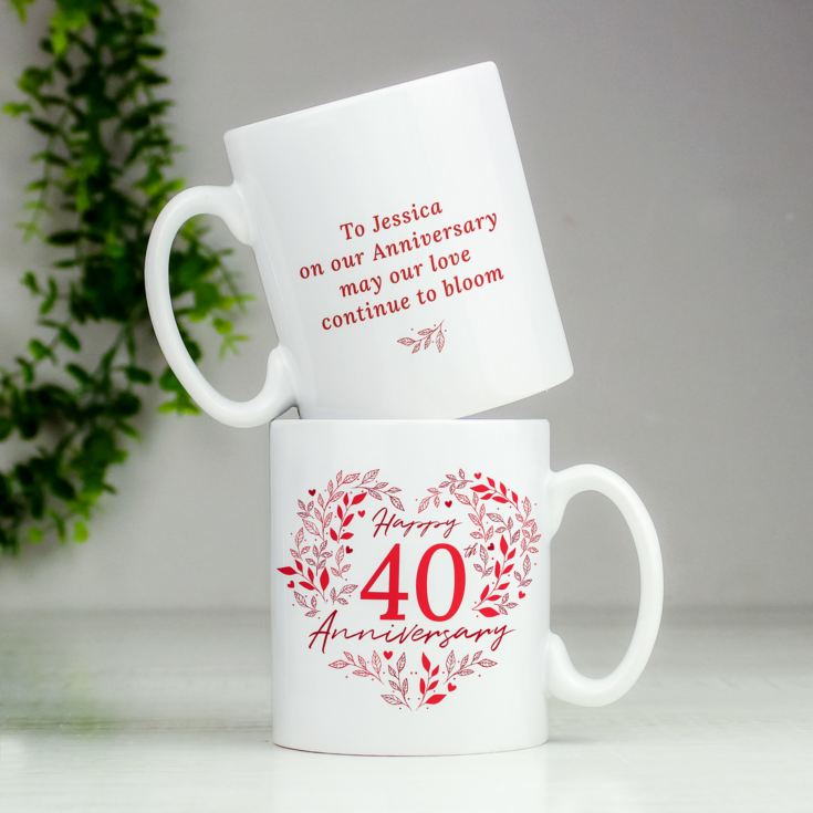 Personalised 40th Ruby Wedding Anniversary Mug product image