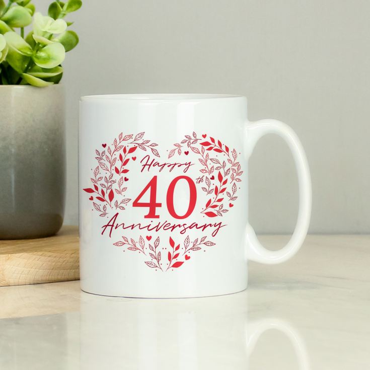 Personalised 40th Ruby Wedding Anniversary Mug product image