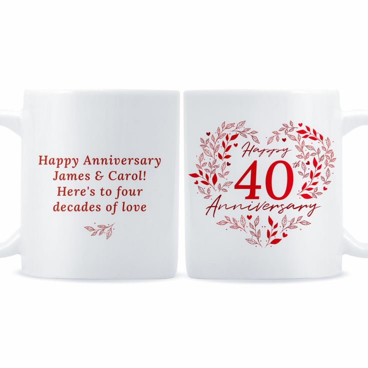 Personalised 40th Ruby Wedding Anniversary Mug product image