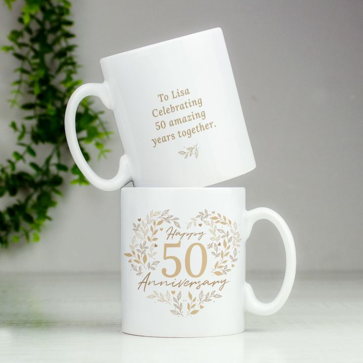 Personalised 50th Golden Wedding Anniversary Mug product image