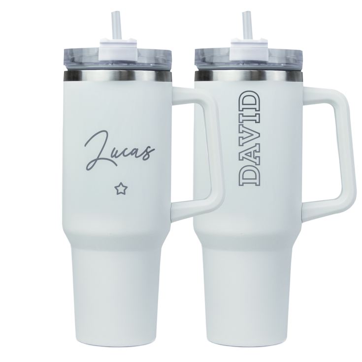 Personalised Oversized 40oz White Travel Cups product image