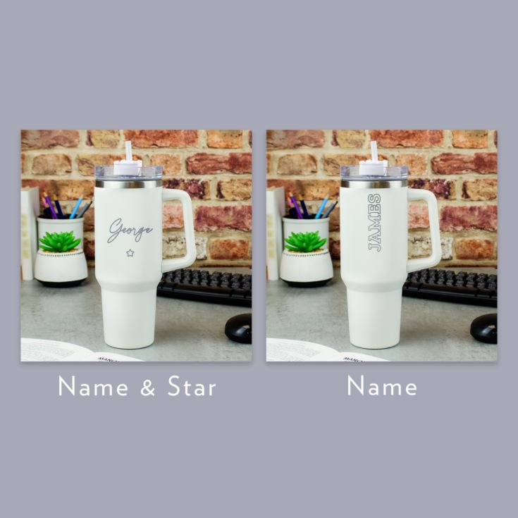 Personalised Oversized 40oz White Travel Cups product image