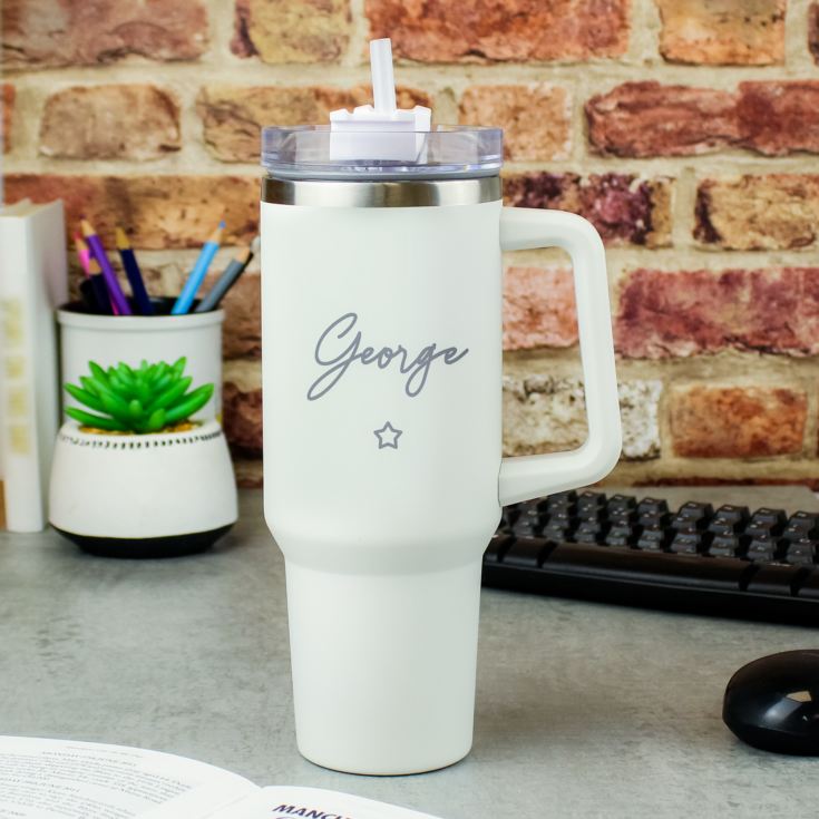 Personalised Oversized 40oz White Travel Cups product image