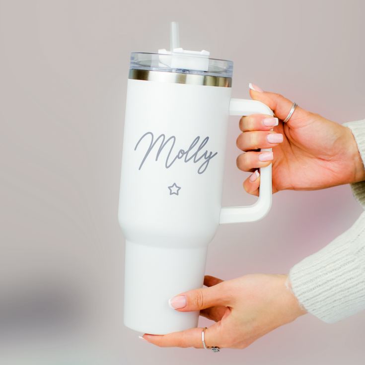 Personalised Oversized 40oz White Travel Cups product image