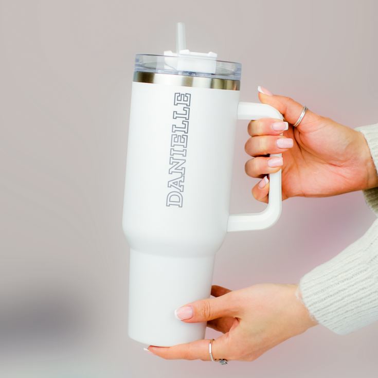 Personalised Oversized 40oz White Travel Cups product image