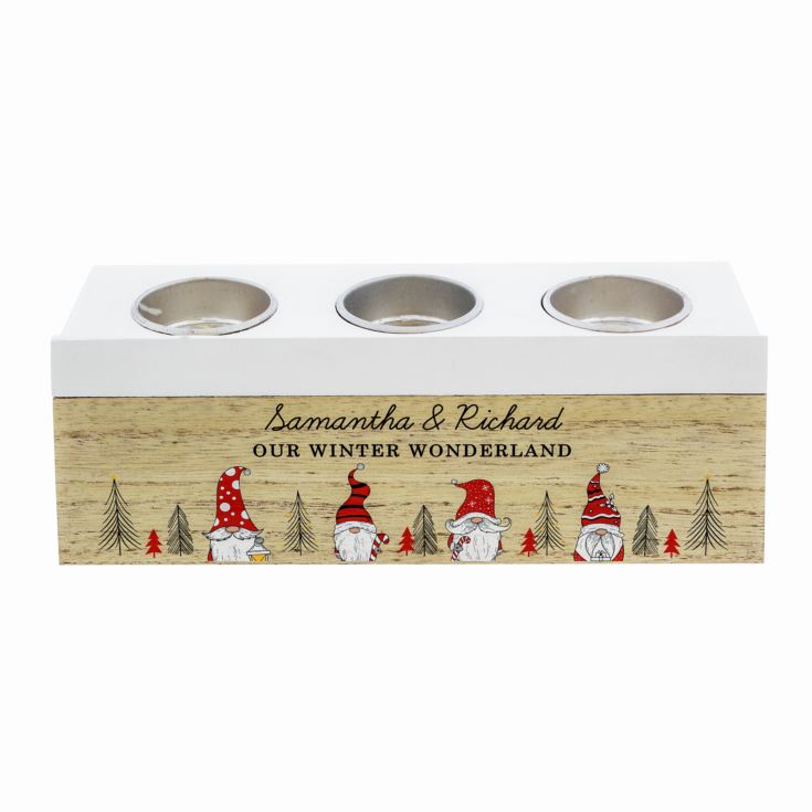 Personalised Gonk Christmas Triple Tea Light Box product image