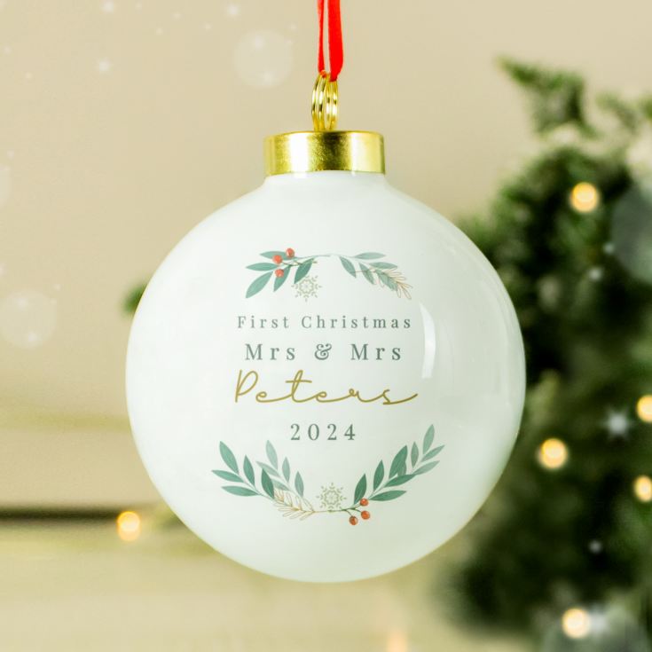 Personalised Christmas Foliage Bauble product image