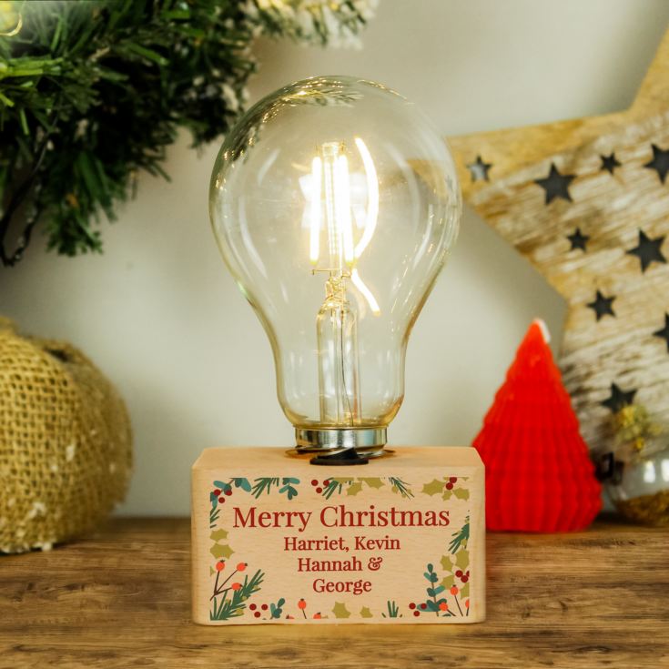 Personalised Christmas Foliage Light Bulb product image