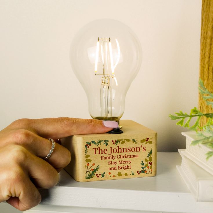 Personalised Christmas Foliage Light Bulb product image