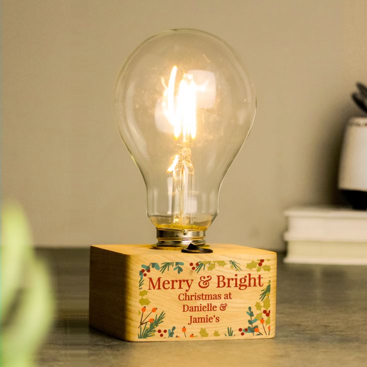 Personalised Christmas Foliage Light Bulb product image