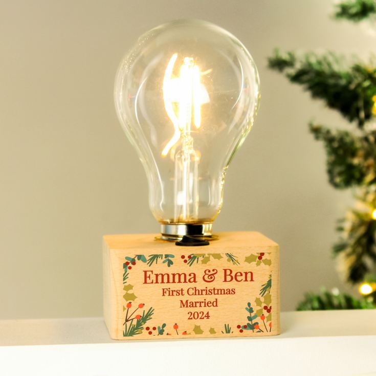 Personalised Christmas Foliage Light Bulb product image