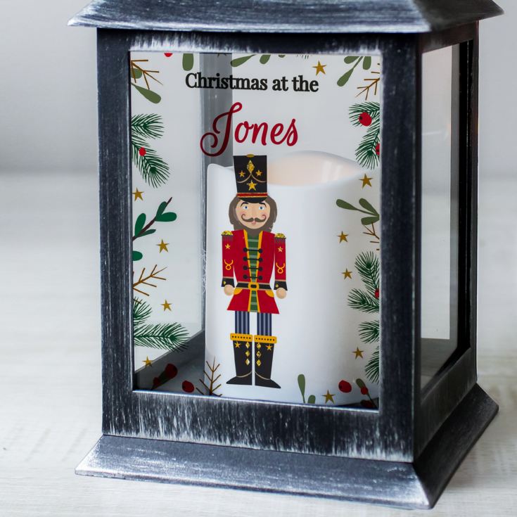 Personalised Christmas Nutcracker Black Lantern product image