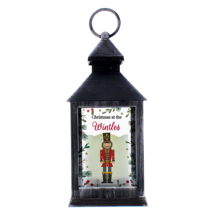 Personalised Christmas Nutcracker Black Lantern product image