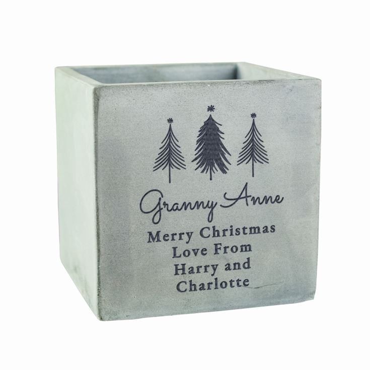 Personalised Christmas Tree Concrete Planter product image