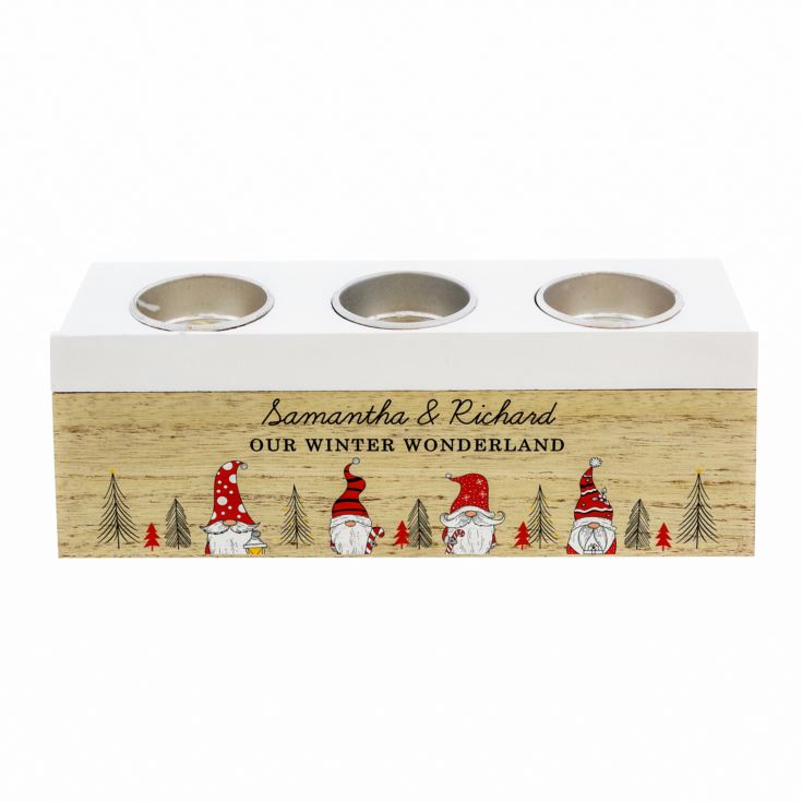 Personalised Gonk Christmas Triple Tea Light Box product image