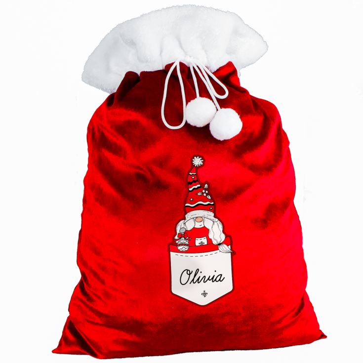 Personalised Gonk Family Red Christmas Sack - Female product image