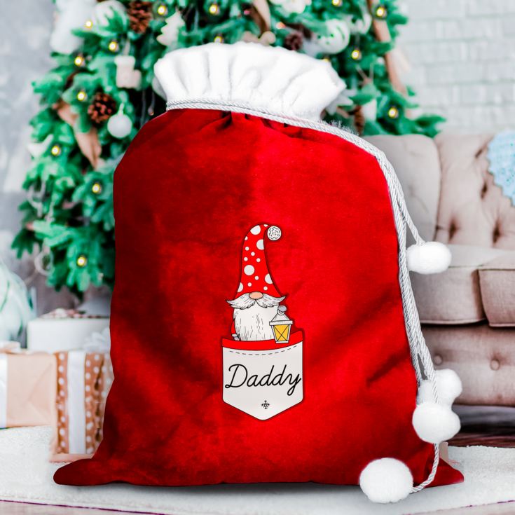 Personalised Gonk Family Red Christmas Sack - Male product image