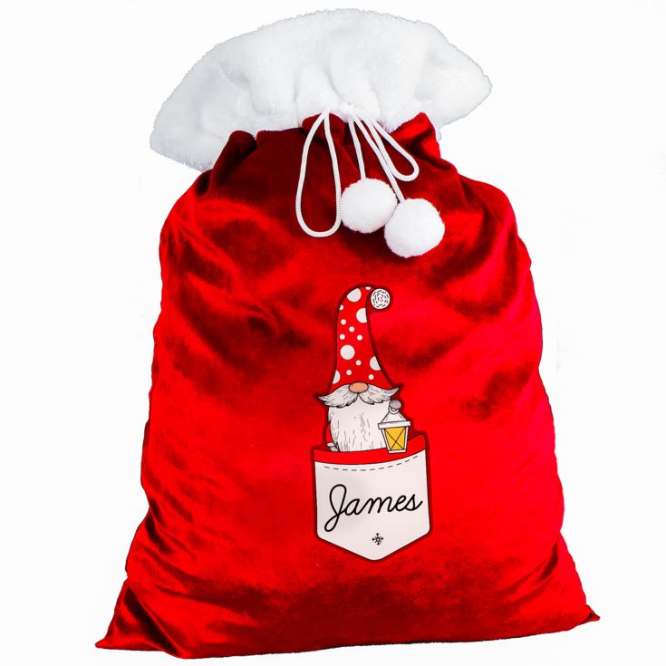 Personalised Gonk Family Red Christmas Sack - Male product image