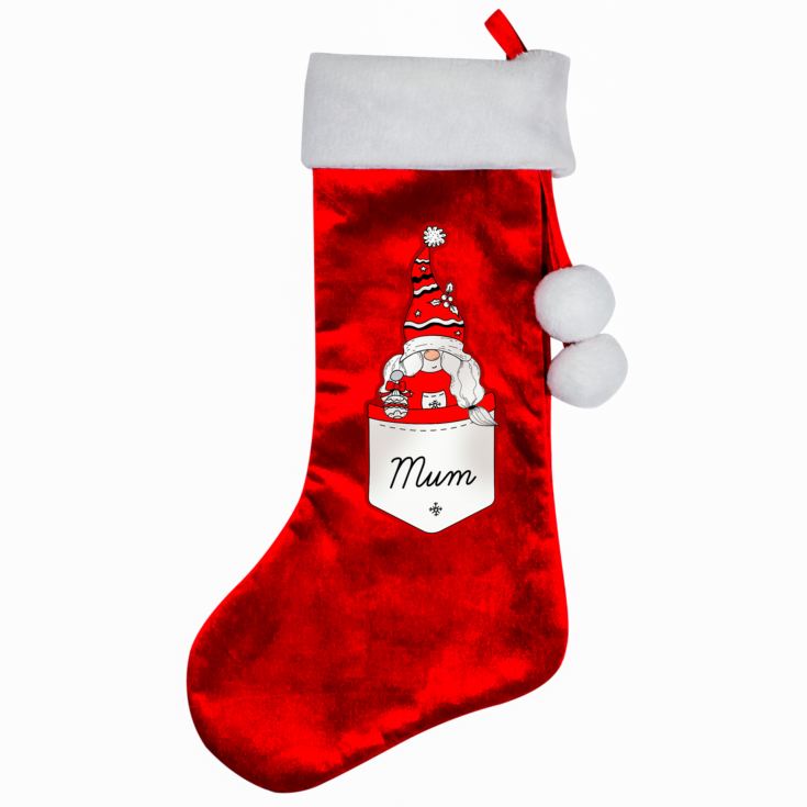 Personalised Gonk Family Red Christmas Stocking- Female product image