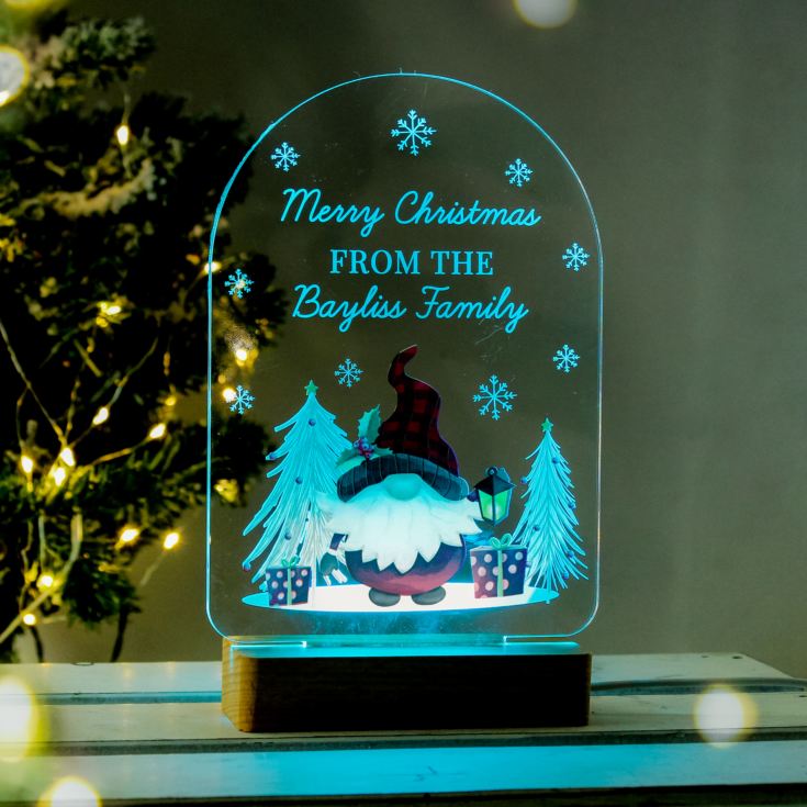 Personalised Gonk Wooden Based LED Christmas Light product image