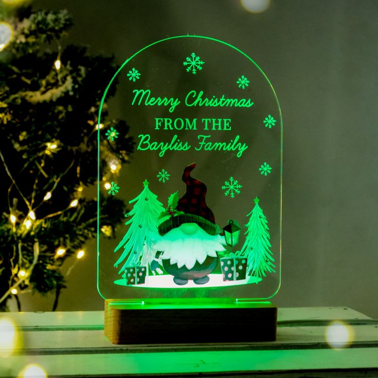 Personalised Gonk Wooden Based LED Christmas Light product image