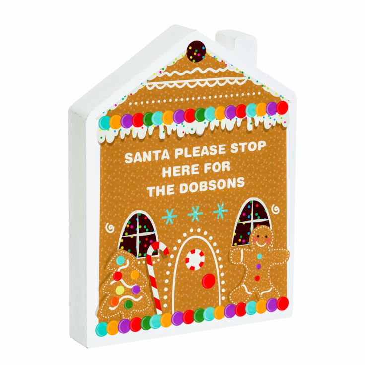 Personalised Gingerbread House Christmas Wooden Ornament product image