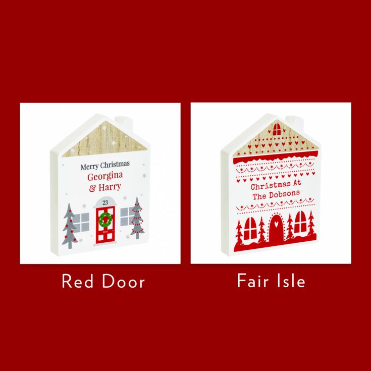 Personalised Christmas House Wooden Ornaments product image