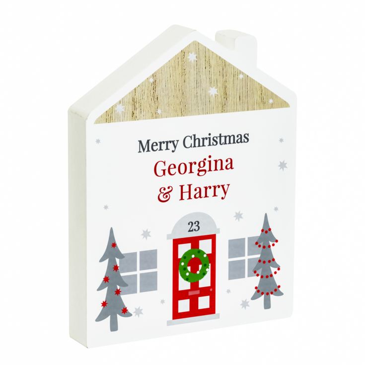 Personalised Christmas House Wooden Ornaments product image