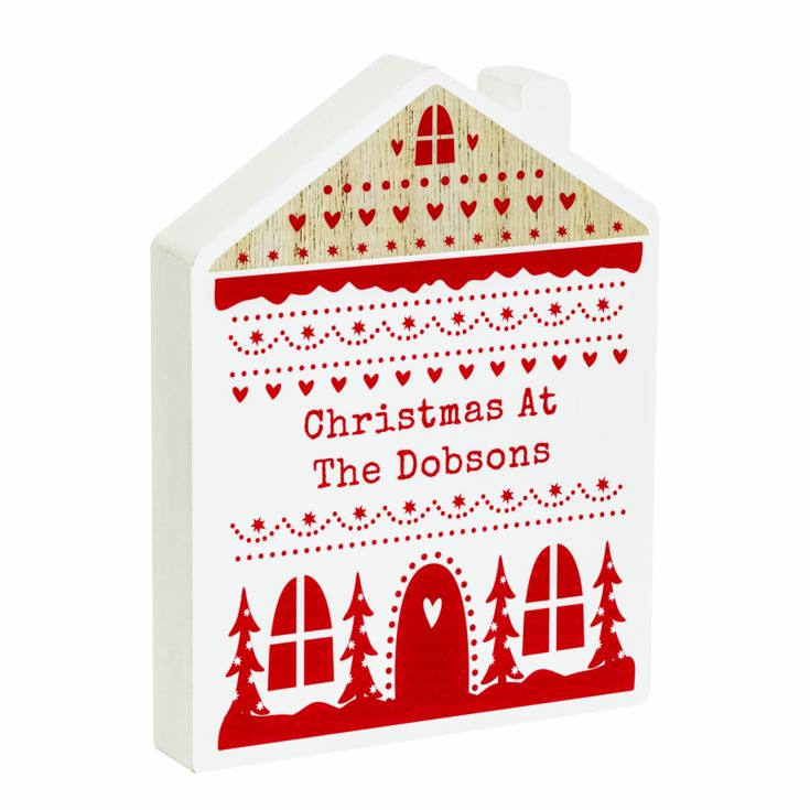 Personalised Christmas House Wooden Ornaments product image