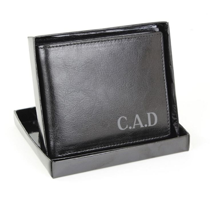 Personalised Black Leather Wallet product image