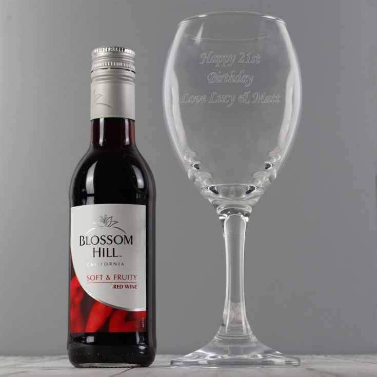 Personalised Wine Glass and Red Wine Gift Set product image