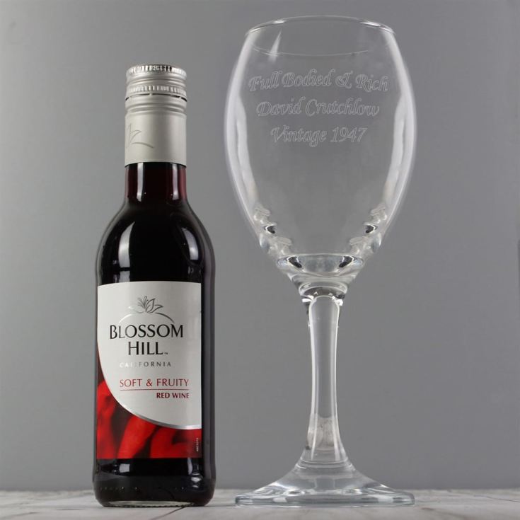 Personalised Wine Glass and Red Wine Gift Set product image