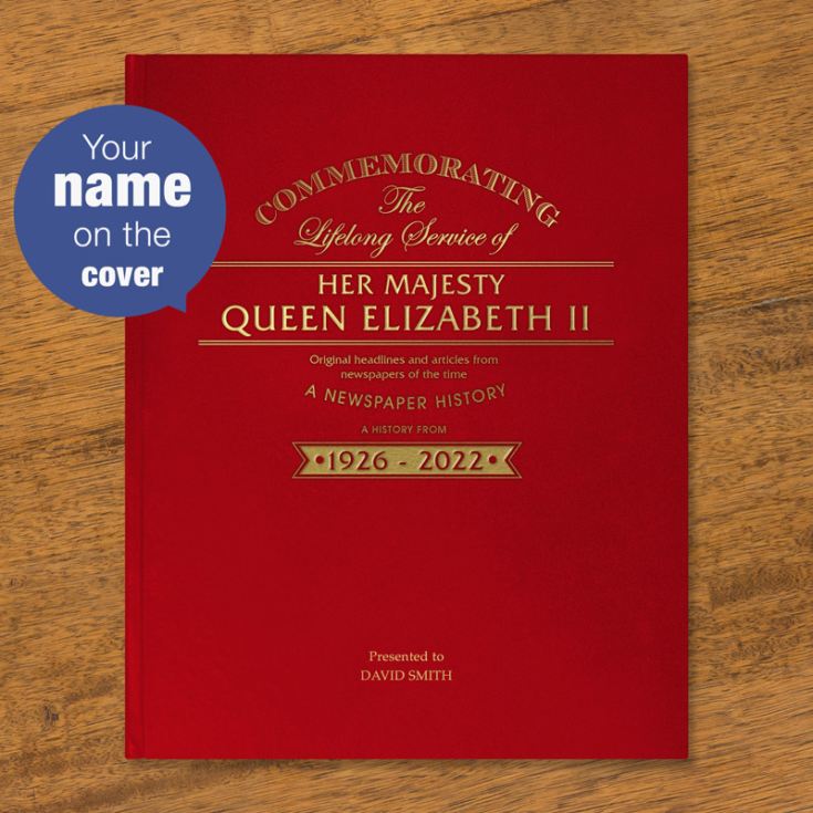 Queen Elizabeth Memorial Newspaper Book – Red Cloth product image