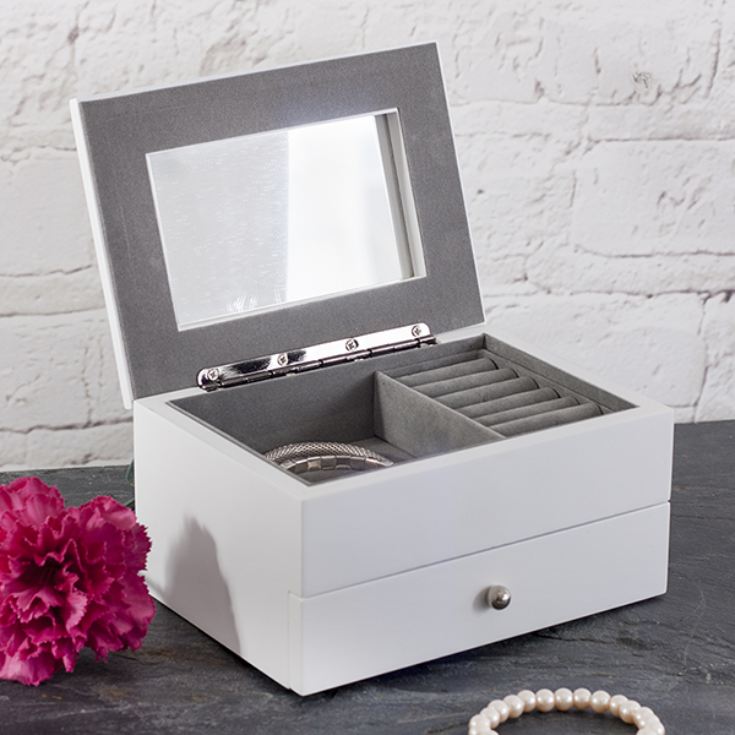 Personalised White Cambridge Jewellery Box | The Gift Experience