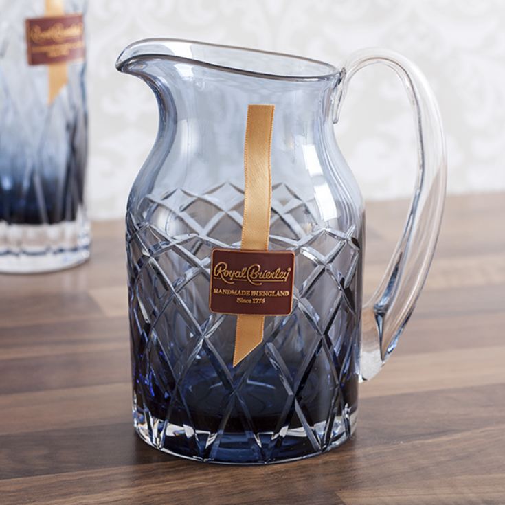 Royal Brierley Cut Crystal Harris Ink Blue Water Jug The Gift Experience