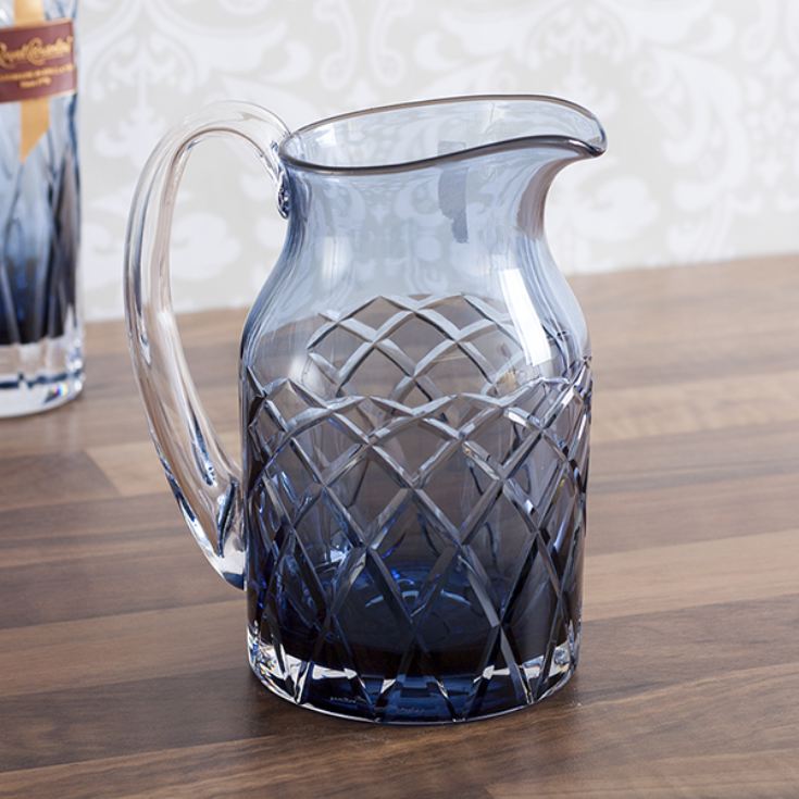 Royal Brierley Cut Crystal Harris Ink Blue Water Jug | The Gift Experience