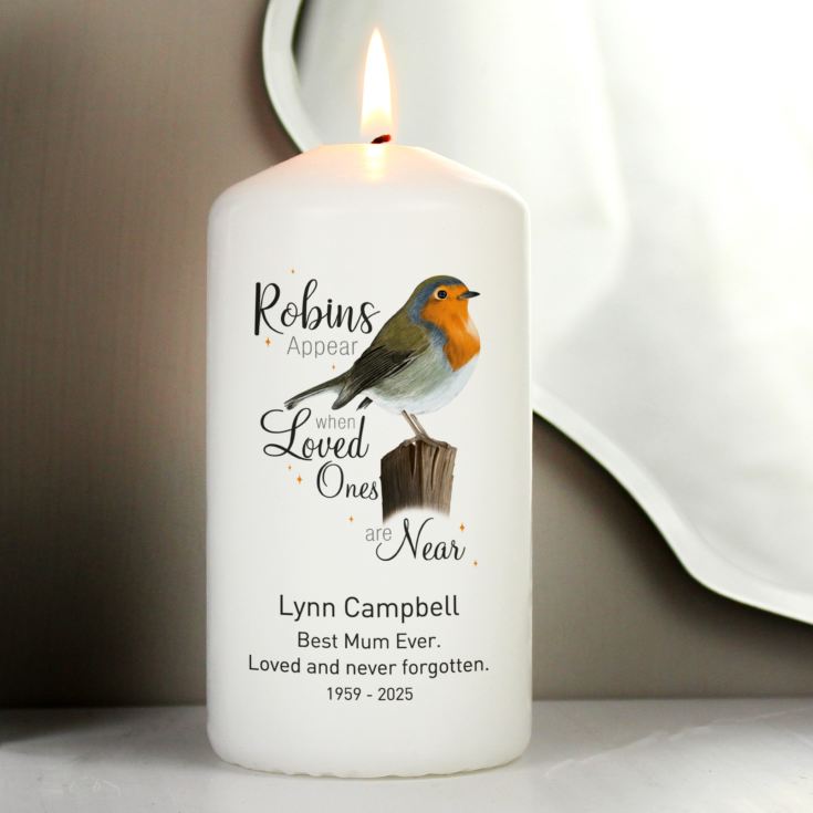 Personalised Robin Appear When Loved Ones Are Near Candle product image