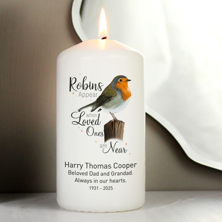 Personalised Robin Appear When Loved Ones Are Near Candle product image