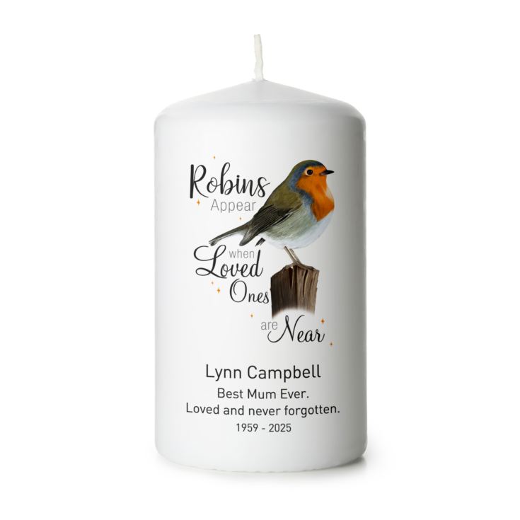 Personalised Robin Appear When Loved Ones Are Near Candle product image