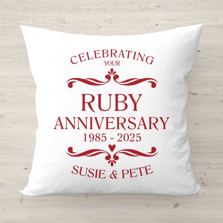 Personalised Ruby Anniversary Classic Cushion product image