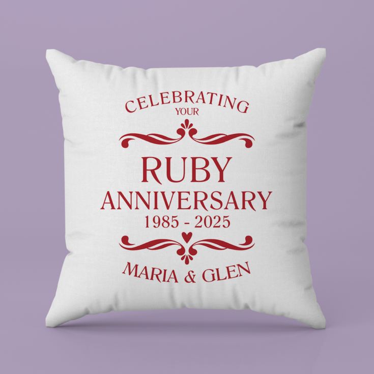 Personalised Ruby Anniversary Classic Cushion product image