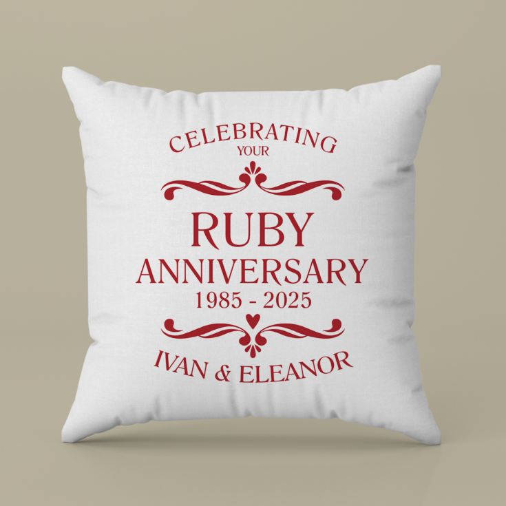 Personalised Ruby Anniversary Classic Cushion product image