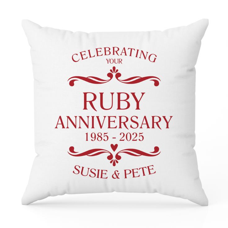 Personalised Ruby Anniversary Classic Cushion product image