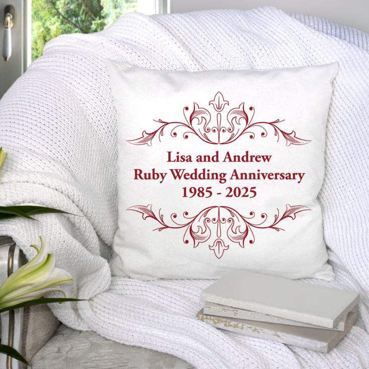 Personalised Ruby Anniversary Cushion product image