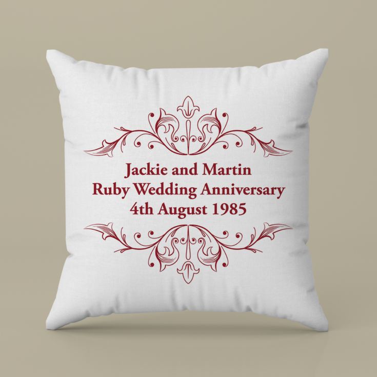 Personalised Ruby Anniversary Cushion product image