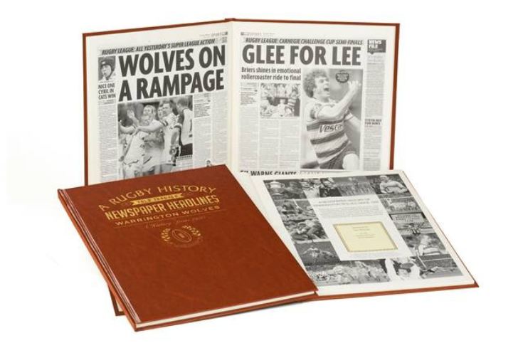 Rugby Newspaper Warrington Book - Leatherette Cover| The Gift Experience