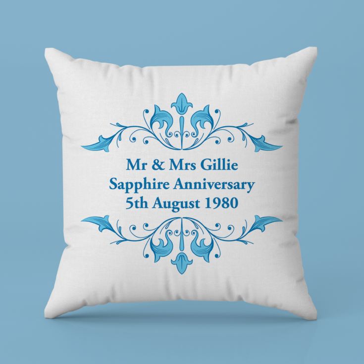 Personalised Sapphire Anniversary Cushion product image