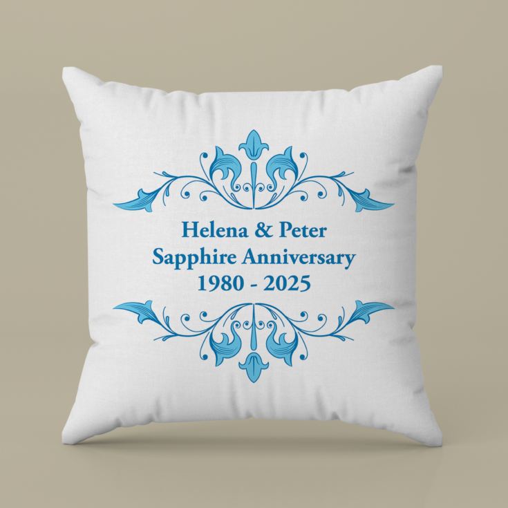 Personalised Sapphire Anniversary Cushion product image