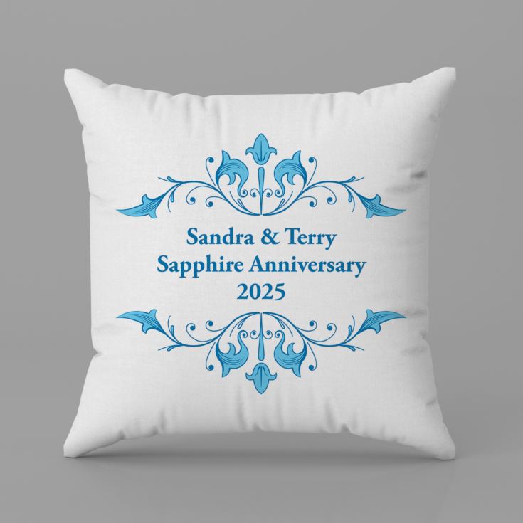 Personalised Sapphire Anniversary Cushion product image