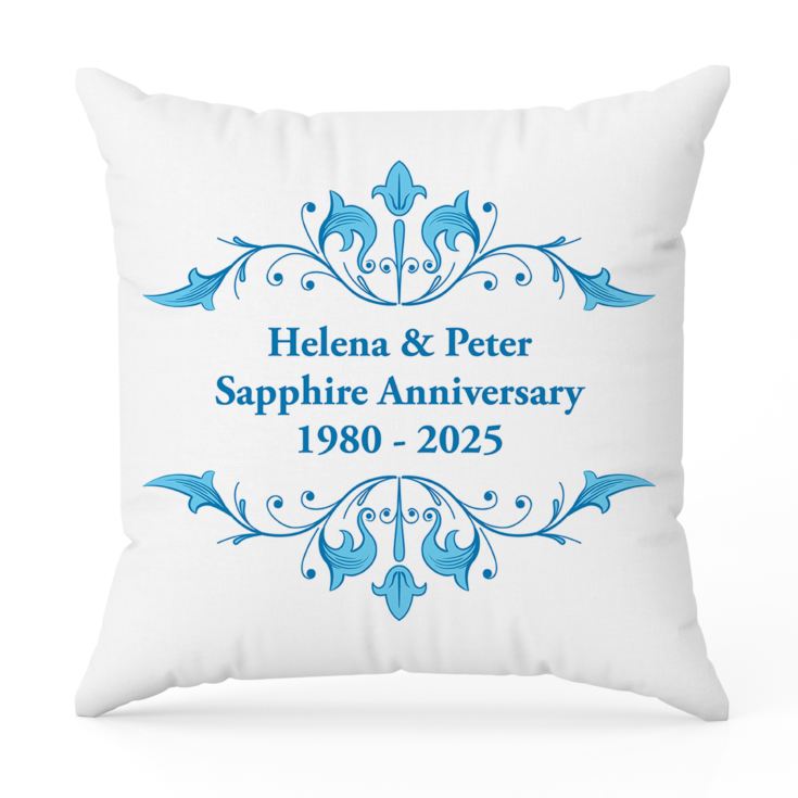 Personalised Sapphire Anniversary Cushion product image